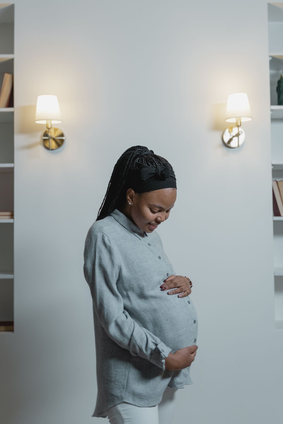 Pregnant woman in the second trimester feeling well and energised