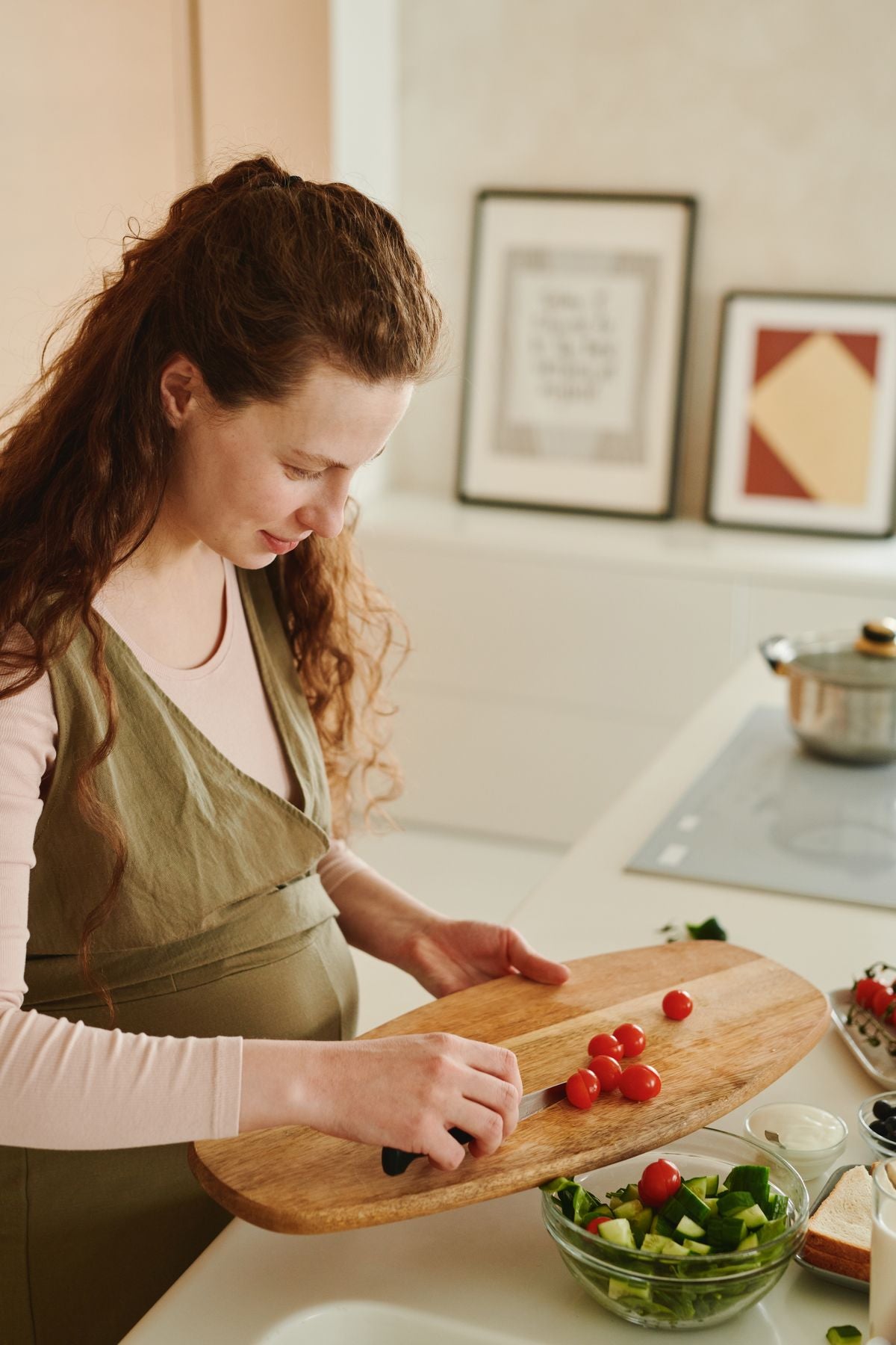 Healthy pregnancy diet with nutritious food