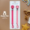 Silicone Pacifier / Dummy Clip <br>- Double Pink - Image 2