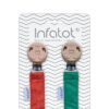 Cotton Pacifier / Dummy Clip <br>- Maroon & Emerald