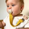 Cotton Pacifier / Dummy Clip <br>- Mustard & Walnut - Image 3