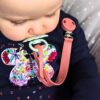 Silicone Pacifier / Dummy Clip <br>- Peach & Stone - Image 3