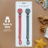 Silicone Pacifier / Dummy Clip <br>- Peach & Stone - Image 2