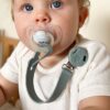 Silicone Pacifier / Dummy Clip <br>- Peach & Stone - Image 4