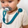 Silicone Pacifier / Dummy Clip <br>- Teal & Jade - Image 3