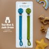 Silicone Pacifier / Dummy Clip <br>- Teal & Jade - Image 2